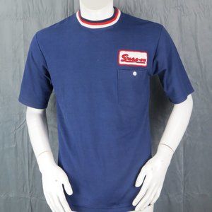 Vintage Work Shirt - Snap On Tool Patched Shirt - Men's Large